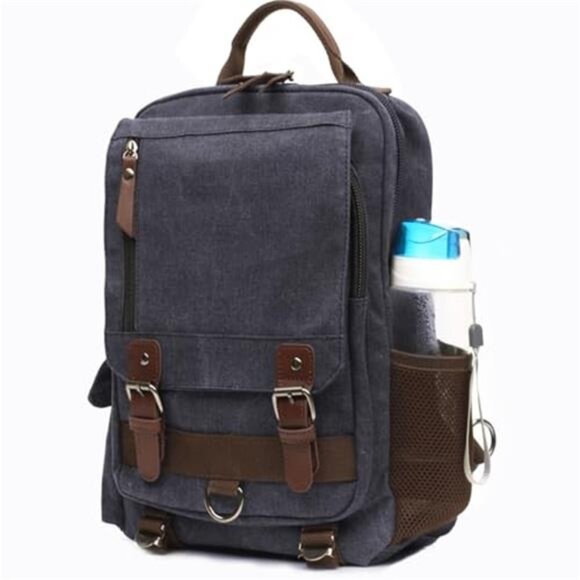 Canvas Crossbody Messenger Bag Sling Backpack Travel Shoulder Bag Tablet Bag main image 7